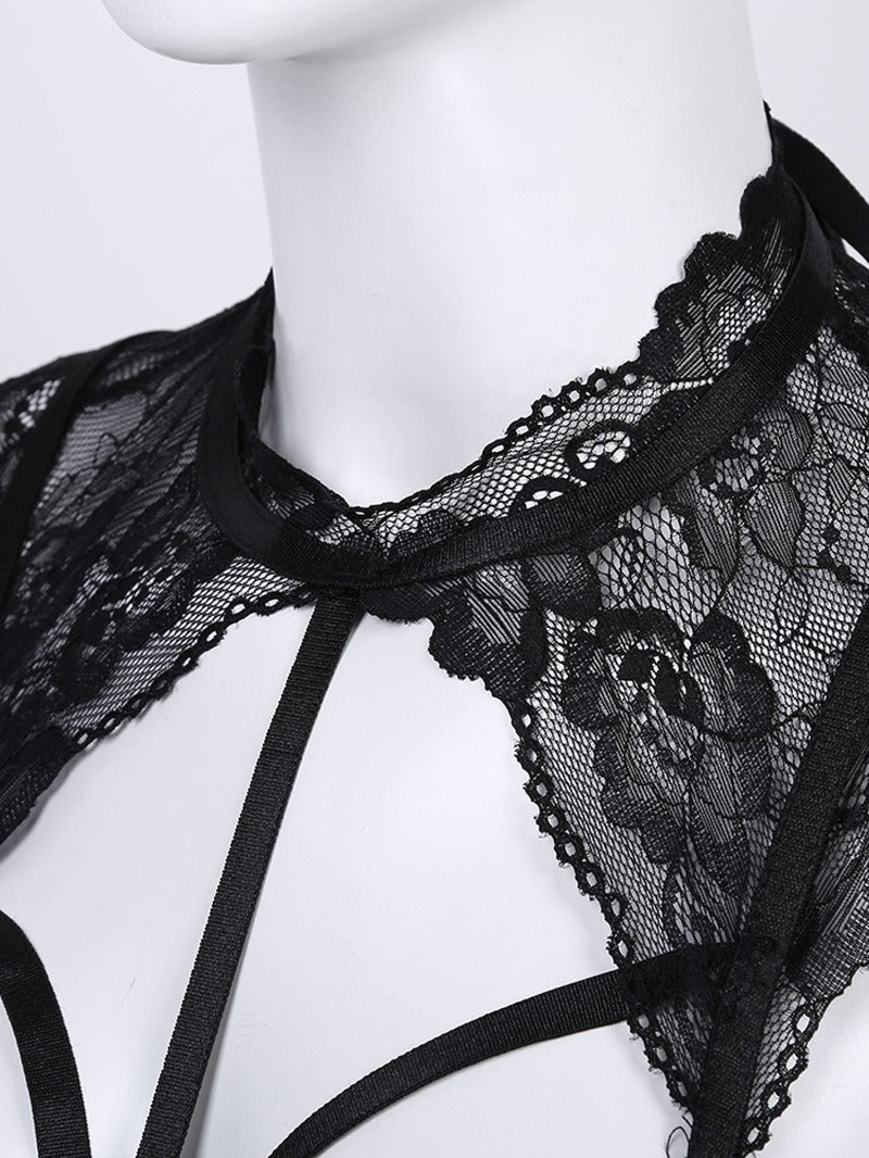 Women's Black Leather Lingerie