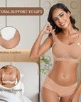 Seamless Full Coverage Push Up No Underwire Bras