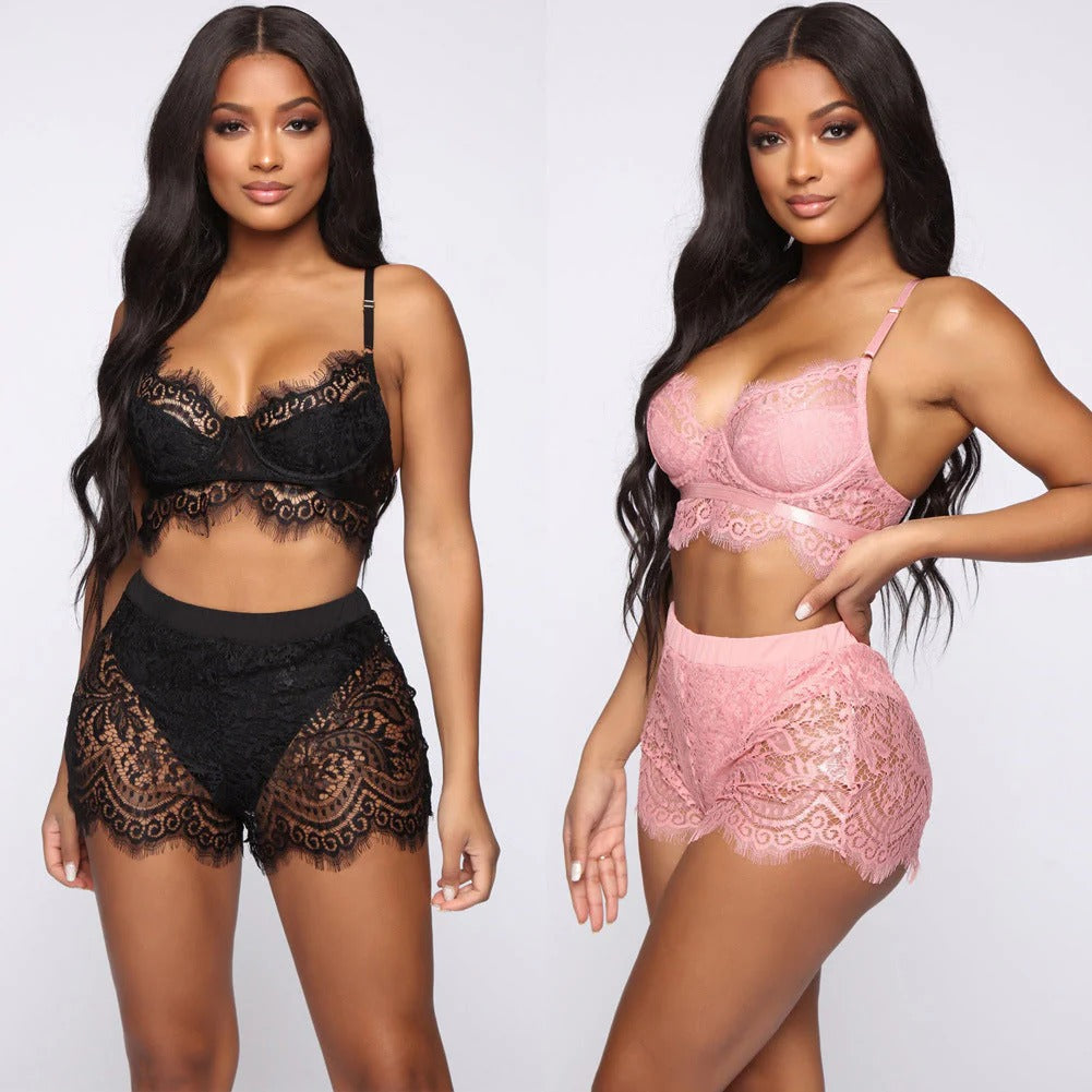 Embroided Bra & Panty Underwear Set